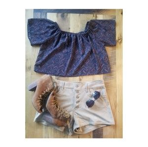 ⚡Forever 21 Off the Shoulder Blousey Crop Top